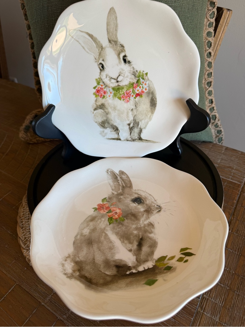 Pier 1 Imports Bunny Pals
8.5" Salad Plates Pair Easter
Rabbit Set of 2
